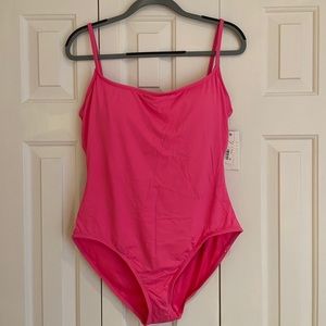 Bright pink one piece swimsuit (never worn/nwt)